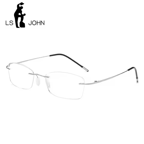 LS JOHN Memory Titanium Reading Glasses Men Anti Blue Rays Presbyopia Antifatigue Eyewear 1.0 1.5 2.