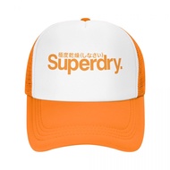 Superdry logo Adult Grid Net Hat Trucker Men's Women's Flat Brim Baseball Cap High-Stiff Mesh  Adjustable Unisex Casual