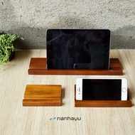 HP Nanhayu Duneta - Stand Minimalist Woodenhp Smartphone Holder/ iphone, Samsung, Vivo, Ipad, tablet