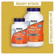 [Ready Stock] NOW Foods Ultra Omega 3-D ( 600 EPA / 300 DHA ) ( 90 / 180 Fish Softgels )