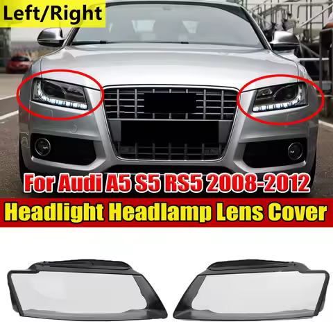 Left/Right Car Front Headlight Headlamp Lens Cover For Audi A5 S5 RS5 2008 2009-2012 Transparent Lam