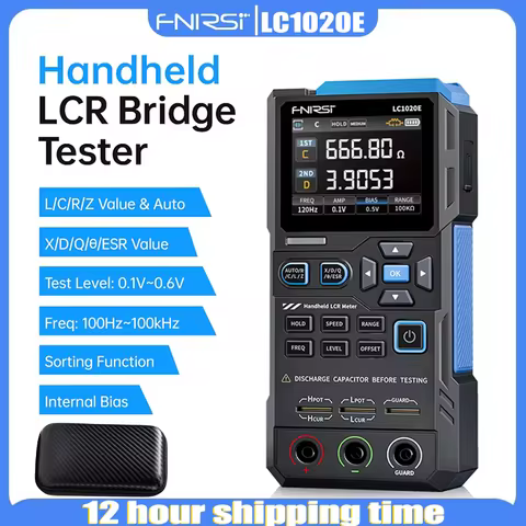 FNIRSI/LC1020E Digital Bridge Tester High Precision LCR Meter Intelligent Component Recognition Auto
