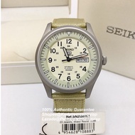 100% Original Seiko 5 Men Military Japan Automatic Analog Beige Nylon Watch SNZG07K1