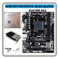 Used GIGABYTE FM2 FM2+ F2A78M-DS2 X4-730 X4-740 X4-840 GT610 CPU Desktop AMD Motherboard + CPU+GT610