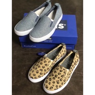 KEDS2021 canvas shoes, leopard pattern, lazy shoes, denim color, slip-on shoes hot sale