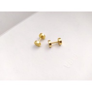 Gold combination nut earrings