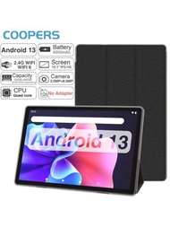 Coopers平板電腦android 13附盒,10gb (4gb+6gb擴充)ram,64gb Rom支援wi-fi 6,2+8 Mp雙鏡頭,rk3562四核2.0 Ghz處理器,10.1英寸ips全高清顯示平板電腦,適用於在線課程、閱讀等,6000mah長續航電池,可支援512gb Tf卡擴充