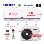 Samsung S-Essential 2.5hp R32 Non Inverter Aircond AR24TGHQABUNME &amp; AR24TGHQABUXME 2.5hp Non Inverter Air conditioner