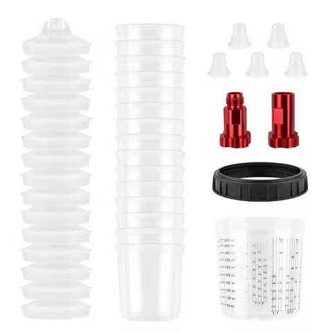 15Pcs Spray Gun Paint Mixing Cup H/O Type Quick Cup Spray Gun Tank 600ML Disposable Paint Cup with M