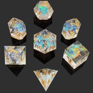【HOT】7pcs Set DND Dice Set Polyhedral Table Game Dice Role-Playing RPG Dice  Resin COC Running Group