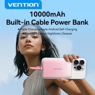 Vention Mini Power Bank Fast charging digital display powerbank 10000mAh Dual Cable Portable Slim Ch