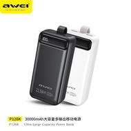 Awei P126K 30000mAh 22.5w power banks fast charging LED flashlight screen 2 inputs 3 outputs powerbank PD 20W for iphone Huawei