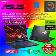 #RG240 USED ASUS ROG STRIX Gaming Laptop G513QM AMD R9 RYZEN 9 5900HX 16G 512GB SSD NVIDIA RTX3060 4