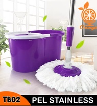 COD TERMURAH Alat Pel Praktis spin mop Putar Ember Plastik Stainless Steel Lantai Super Bersih Ember