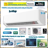 Panasonic Non Inverter Aircond CS-PN30XKH-1 &amp; CU-PN30XKH-1 ((3.0hp)) R32 Non Inverter Air Conditioner ((Pwp)) Installation Services (Only with in Klang Valley)
