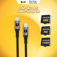 Cáp 9Fit USB-C to Ln 1M - Hàng chính hãng bảo hành 2 năm 1 đổi 1