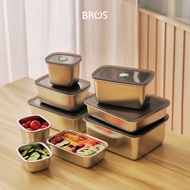 BROS Container SUS 304 Press-In Rectangular-Y | Microwaveable Food Safe Stainless Steel Container