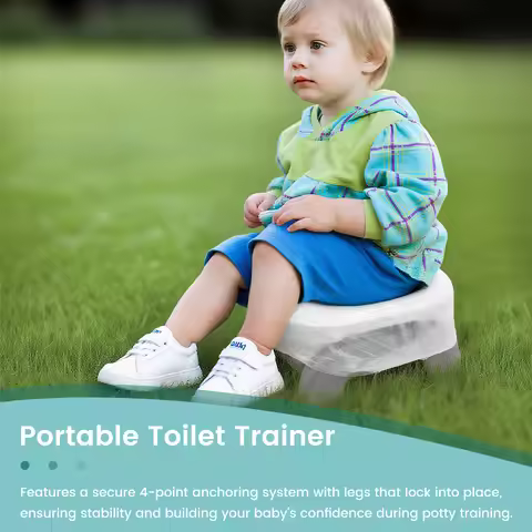 2-in-1 Go Portable Potty with Travel Bag, Travel Potty Seat for Toddler- Foldable Training Toilet Ch