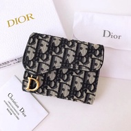 Dior Dior Logo D Decoration Tri-Fold Short Wallet S5613