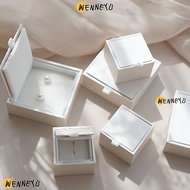 WENNEYU Jewelry Box, White/Pink Satin Jewelry Packaging Box, Elegant Display Organizer Earring Organ