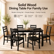 Familystar2u Solid Wood Dining Set For Family Use Airbnb Homestay Condo Cafe Rastaurant .Modern Furn