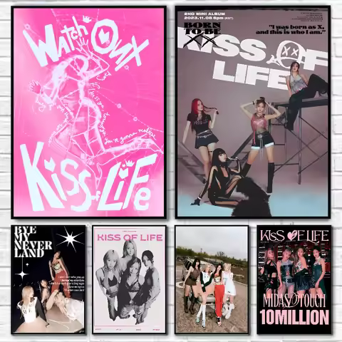 1PC Kpop Girl Group Kiss Of Life Poster Poster Paper Print Home Living Room Bedroom Entrance Bar Caf