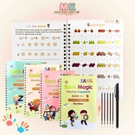MK635 Children's Learning Book Sank Magic Practice Book 1 Set of 4 Books and 1 Set of Pens.