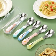 [Ready Stock]316 stainless steel spoon cartoon tableware feeding spoon cartoon rice spoon