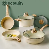 【Ecowin】 3/4pcs Cookware Set - Nonstick Pan Set Deep Frypan Wok + Saucepan + Frying Pan + Soup pot