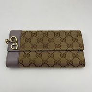 GUCCI古驰紫色长款满logo钱包