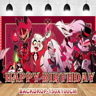 Hazbin Hotel Theme Birthday Party Supplies Movie Hazbin Hotel Balloon Cupcake Topper Banner Backgrou