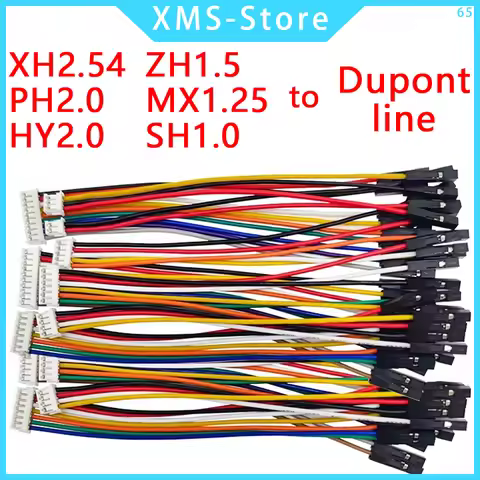 5PCS XH2.54/PH2.0/HY2.0/ZH1.5/MX1.25/SH1.0 To Dupont Line Cable 1P Female 2/3/4/5/6/P 20CM 26AWG 28A