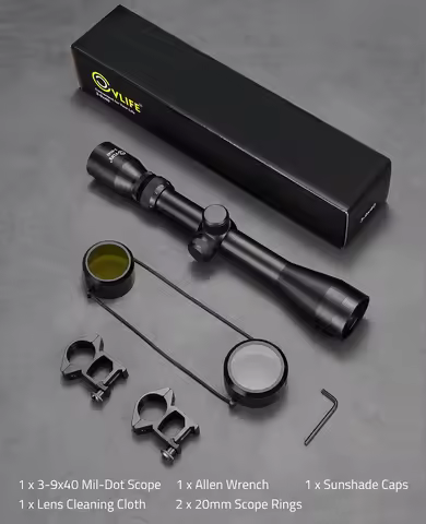 CVLIFE 3-9x40 Scope R4 Mil-Dot Scope Variable 3-9x Magnification Fully Multi-Coated Lenses with 20mm