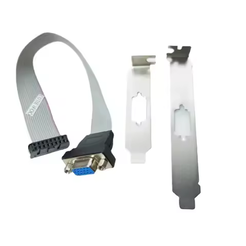 Low Profile Full Size Bracket Mainboard Graphics Card VGA 2.54mm FC-16P 16Pin Female To 15P Host Cas