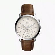 Neutra Chronograph Fashionable Men's Quartz Watch,White Round Dial, Leather Strap, Business And Casu