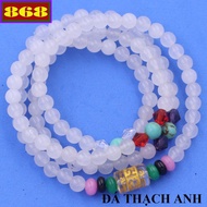 Bracelet of 108 White Stone beads Size 6mm, 8mm - Feng Shui rosary - Suitable for Metal and Water el