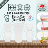 {MSV} Quality Plastic Cups 9oz-12oz with Lid Options for Hot & Cold Beverages Anti Leak Durable Reus