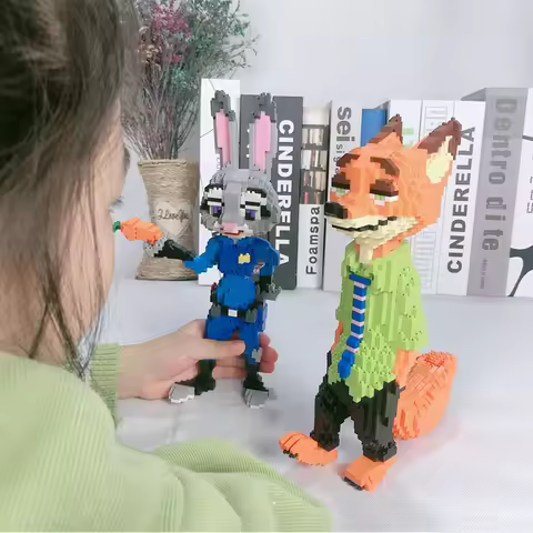 Marvel Captain America Zootopia Nickelodeon deluxe game building blocks, toys, models, cartoon scien