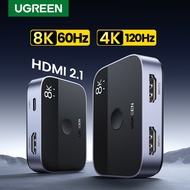 UGREEN HDMI 2.1 Splitter Switch 8K 60Hz 4K120hz 2 In 1 Out For TV Suitable For Xiaomi Xbox Series X PS5 HDMI-Compatible Monitor HDMI Switcher