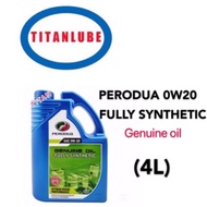 PERODUA FULLY SYNTHETIC 0W-20 ENGINE OIL (4L)  0W20 FOR AXIA BEZZA + OIL FILTER