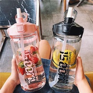 Bounce Straw Water Bottle Transparent Multifunctional Sports Water Bottle 1500ml Water Bottle 2,000m