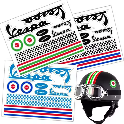 Helmet stickers Reflective Motorcycle stickers Suitable for GamesMonkey Helmet Casco Kit Vespa Rosso