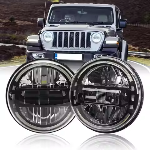 7 Inch Led Headlight 7'' DRL Round For Jeep Wrangler JK TJ For Hummer H1 H2 12V 24V For Suzuki Samur