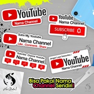 Youtube Channel Stickers Can Be Customized With Any Name You Like Youtuber Stickers Custom Can Use Y