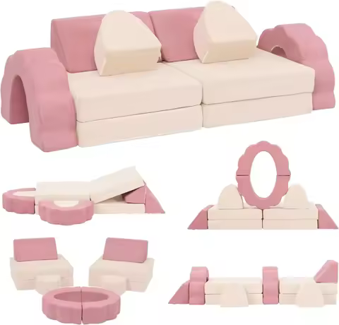 Kids Couch 10PCS, Modular Kids Play Couch (Medium Size) | Multifunctional Foam Toddler Sofa, Imagina