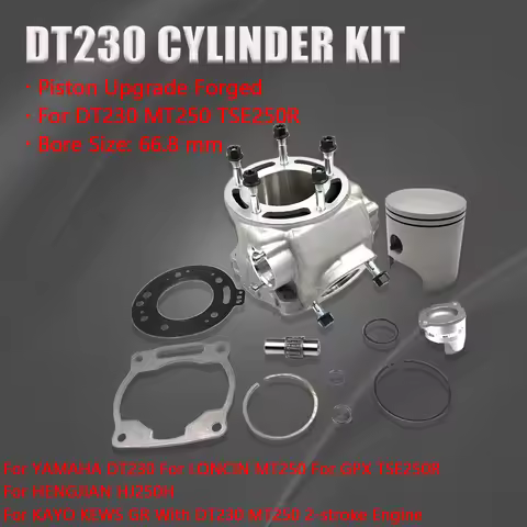 Motorcycle Accessories DT230 MT250 Engine Cylinder Kit Forged Upgrade Piston Ring Pin Sealing Gasket