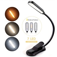 1 ชิ้น ไฟอ่านหนังสือ พร้อม LED 7 หลอด ชาร์จไฟได้ และไฟข้างเตียง - ปกป้องดวงตา 3 อุณหภูมิสี และความสว