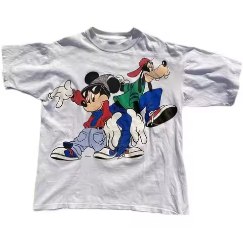 Mickey Mouse House Anime Manga 3D Printed Top Cartoon Vintage Round Neck Short Sleeve Men's Speed Dr