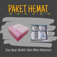 RICE/CAKE AND MICA CARDBOARD PACKAGE 4 SETTINGS | RICE BOX 18x18x7 |