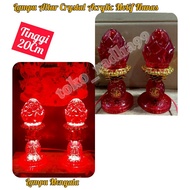 Lampu Sembahyang Altar Crysyal Acrylic LED Merah Motif Nanas
